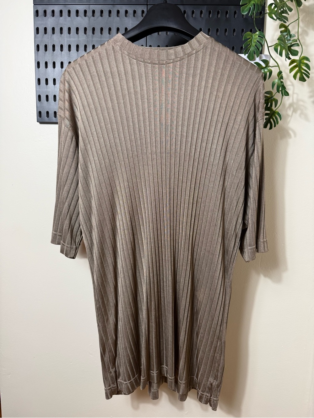 Vintage Giorgio Danieli Made in Italy Ribbed Pleated T-Shirt Brown Men’s XL